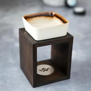 kominek do wosków zapachowych ciemne drewno