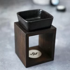 kominek do wosków zapachowych drewniany ciemny