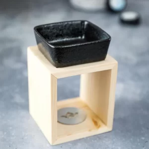 kominek drewniany jasny do wosków sojowych