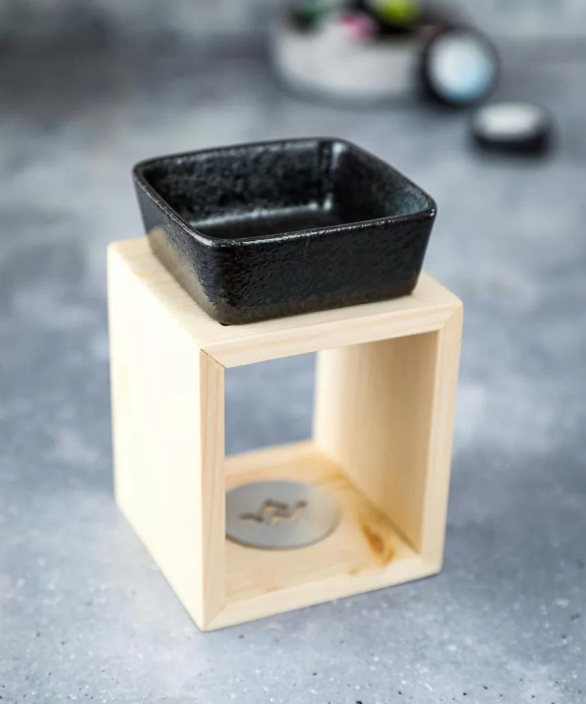 kominek drewniany jasny do wosków sojowych