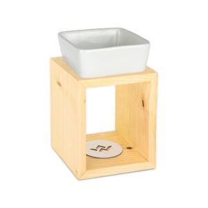 drewniany kominek do wosków zapachowych